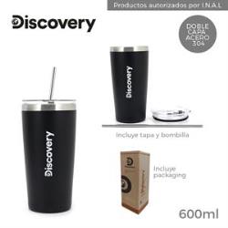 Vaso Termico Discovery c/Bombilla 600 Ml Negro (14012)