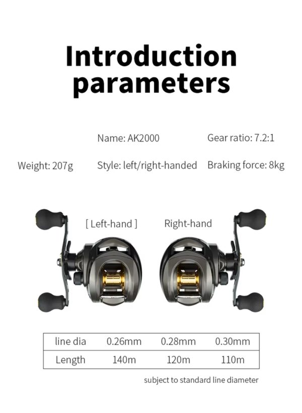 AK-200-4.png Reel Mavix Diseño compacto freno magnetico / Derecho - Izquierdo