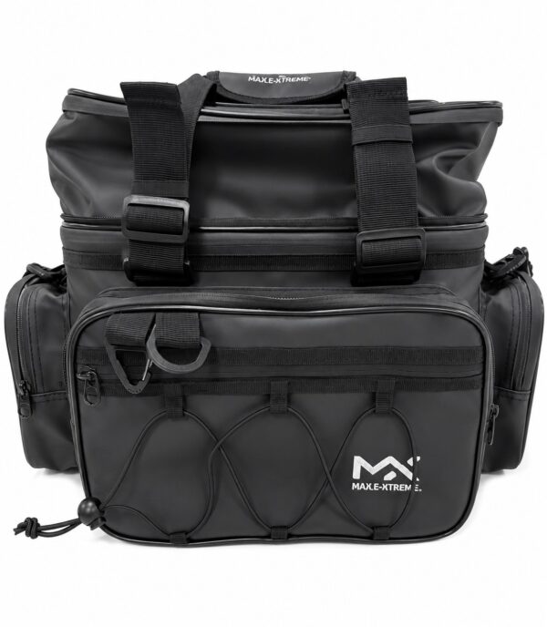 Bolso de pesca estanco con divisiones y fuelle negro (BOL-50 P)
