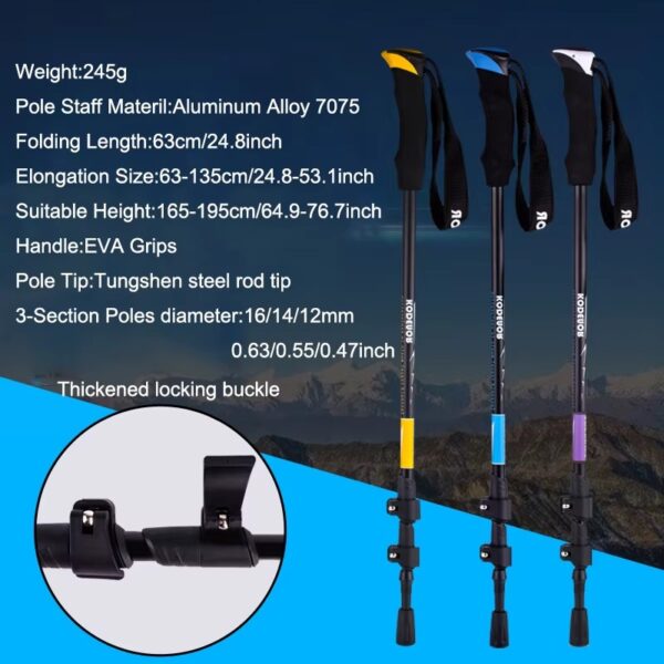 Bastón de trekking aluminio ajuste rapido 135cm (BTX-5-1)