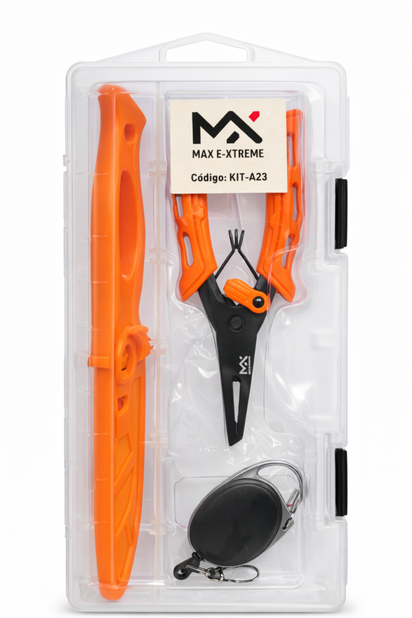 Caja de pesca con cuchillo de acero inoxidable pinza y extensor (KIT-A23)