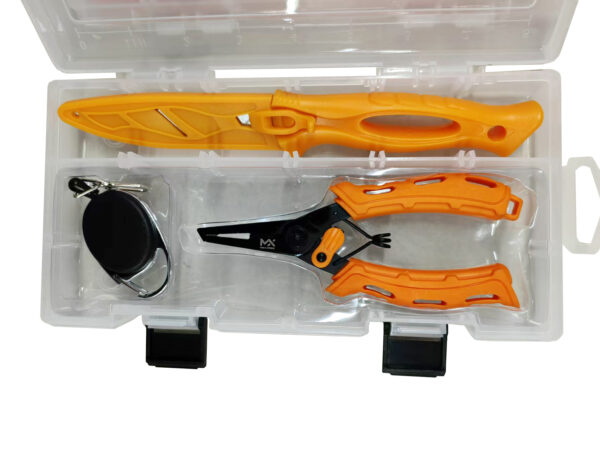 Caja de pesca con cuchillo de acero inoxidable pinza y extensor (KIT-A23)