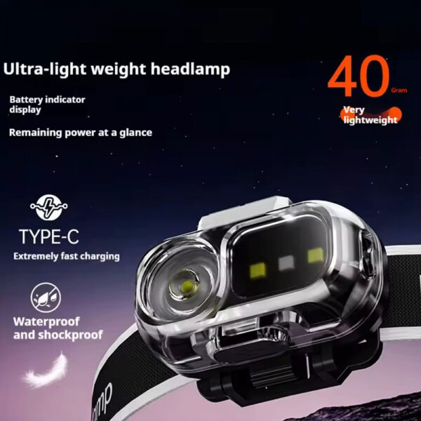 Linterna frontal LED recargable con sensor (LDC-4-2)