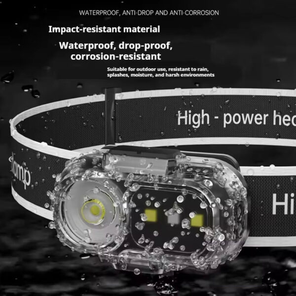 Linterna frontal LED recargable con sensor (LDC-4-2)