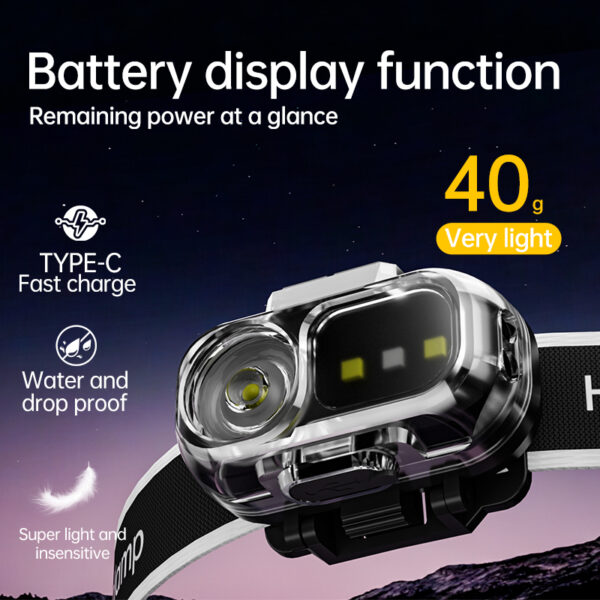 Linterna frontal LED recargable con sensor (LDC-4-2)