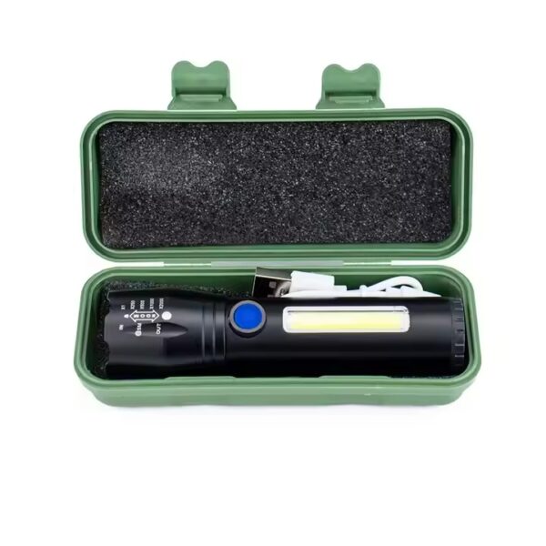 LIN1-4-4.jpeg Linterna de mano antorcha de aluminio zoom recargable. usb mini reflector led 11,5cm (LIN-1-4)