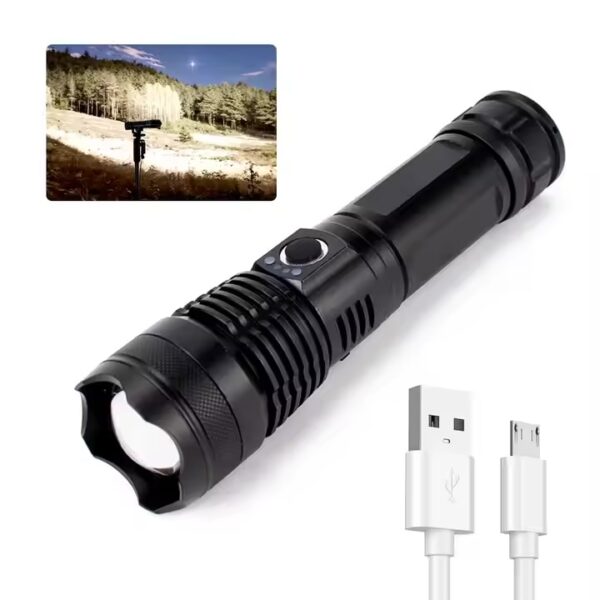 LIN1-8-4.jpeg Linterna tactica led aluminio xhp50, recargable, batería 18650 battery (LIN-1-9)