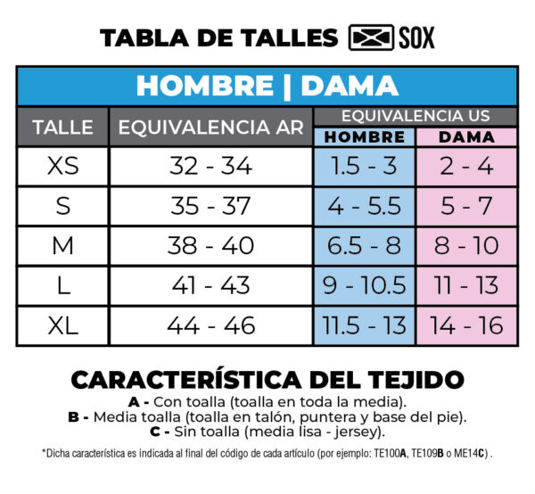 T_Hombre_Dama139.jpg Medias Sox AIRCHANNEL (TE132B)
