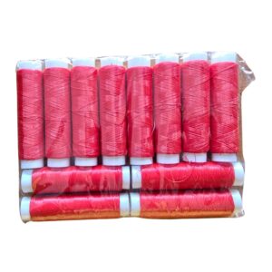 Pack Hilo Elástico Para Atar Carnada X 12 Unidades Pesca Rojo
